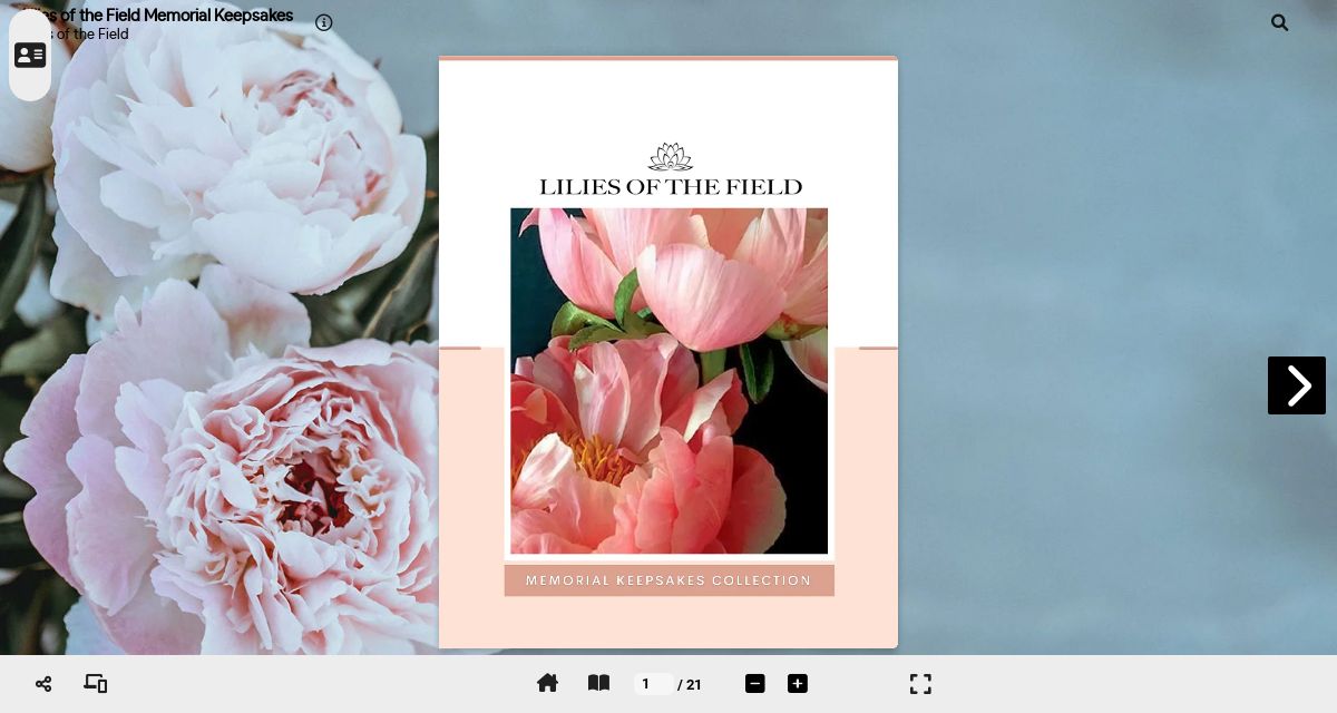 Lilies of the Field Memorial Keepsakes